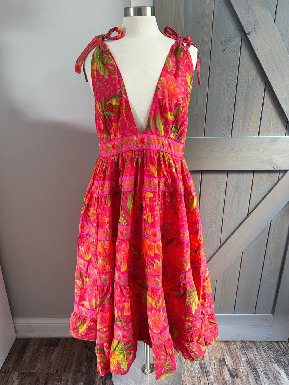 Farm Rio Solar Forest Maxi Dress Size XL - Picture 2 of 12